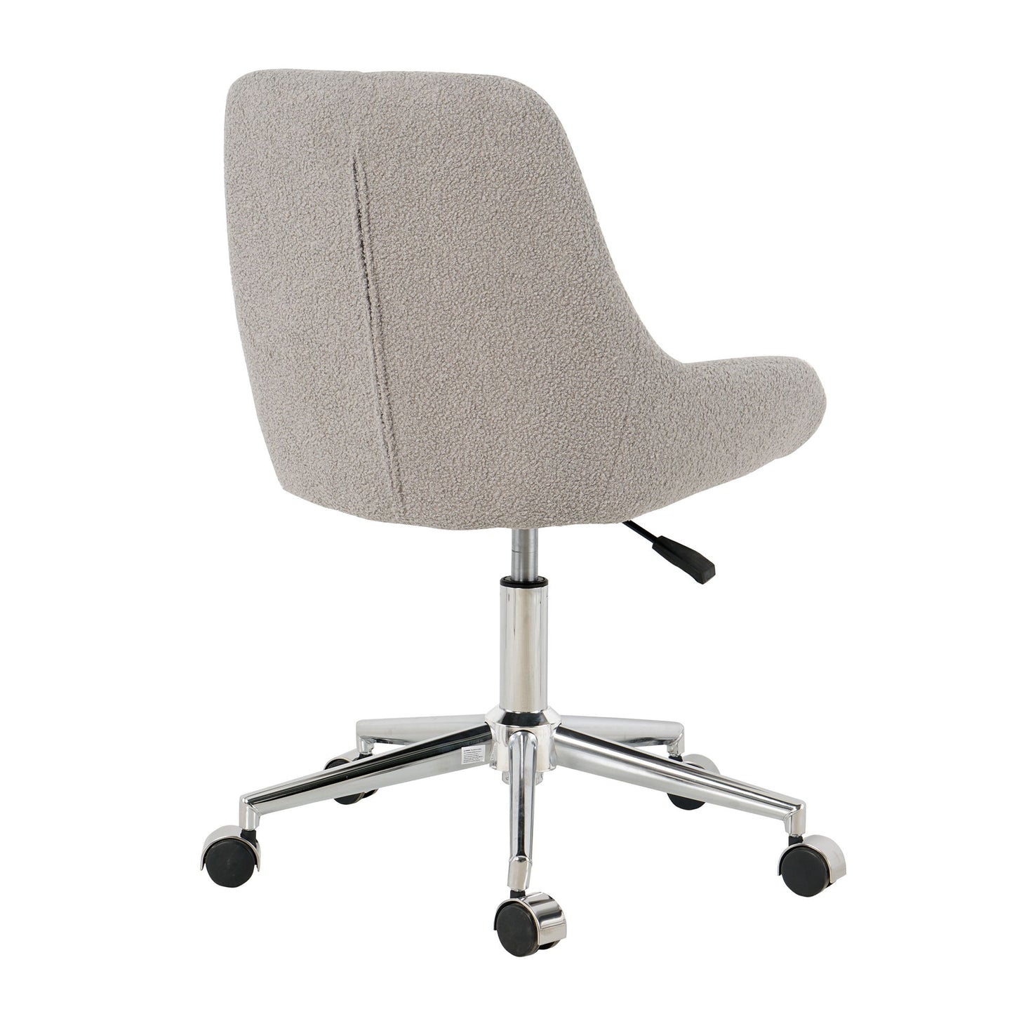 Modern Teddy Fleece Fabric Dining Chair With Chrome Legs, Soft And Comfortable - Gray