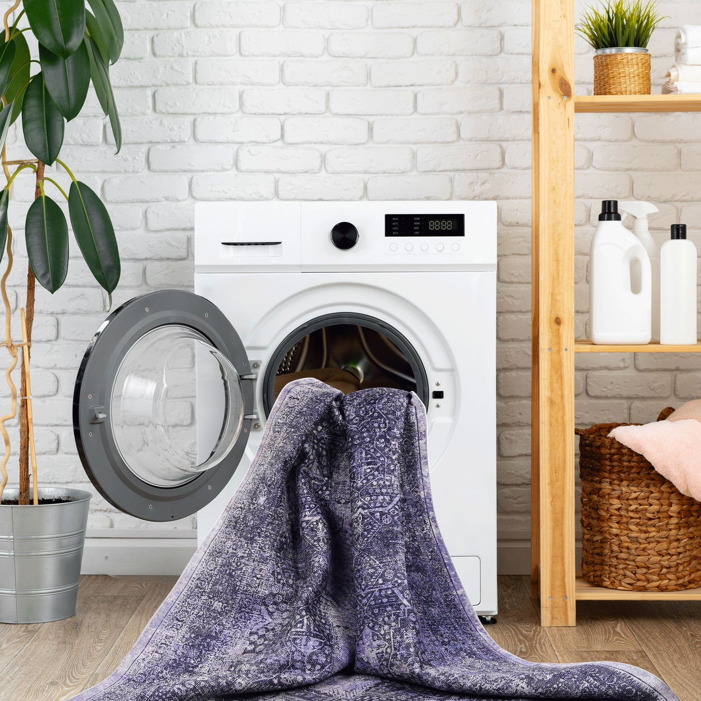 Maval - 4' X 6' Area Rug Washable - Anthracite
