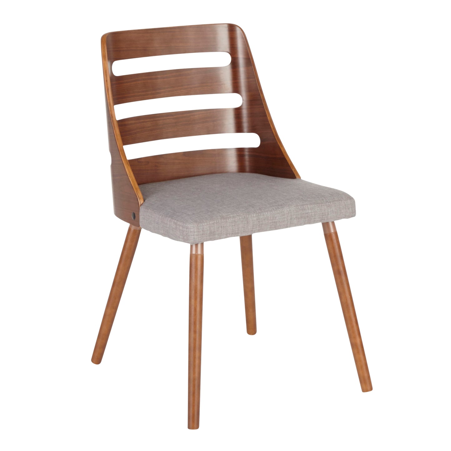 Trevi - Mid-Century Modern Dining / Chair - Walnut / Gray