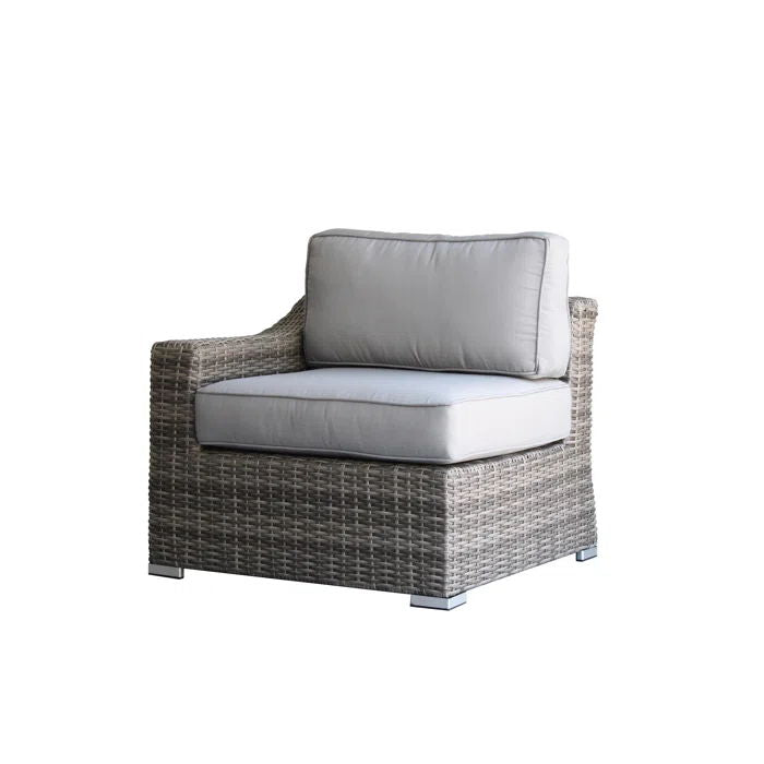 Stylish 3 Person Seating Group With Cushions Perfect For Outdoor Relaxation - Gray Mix