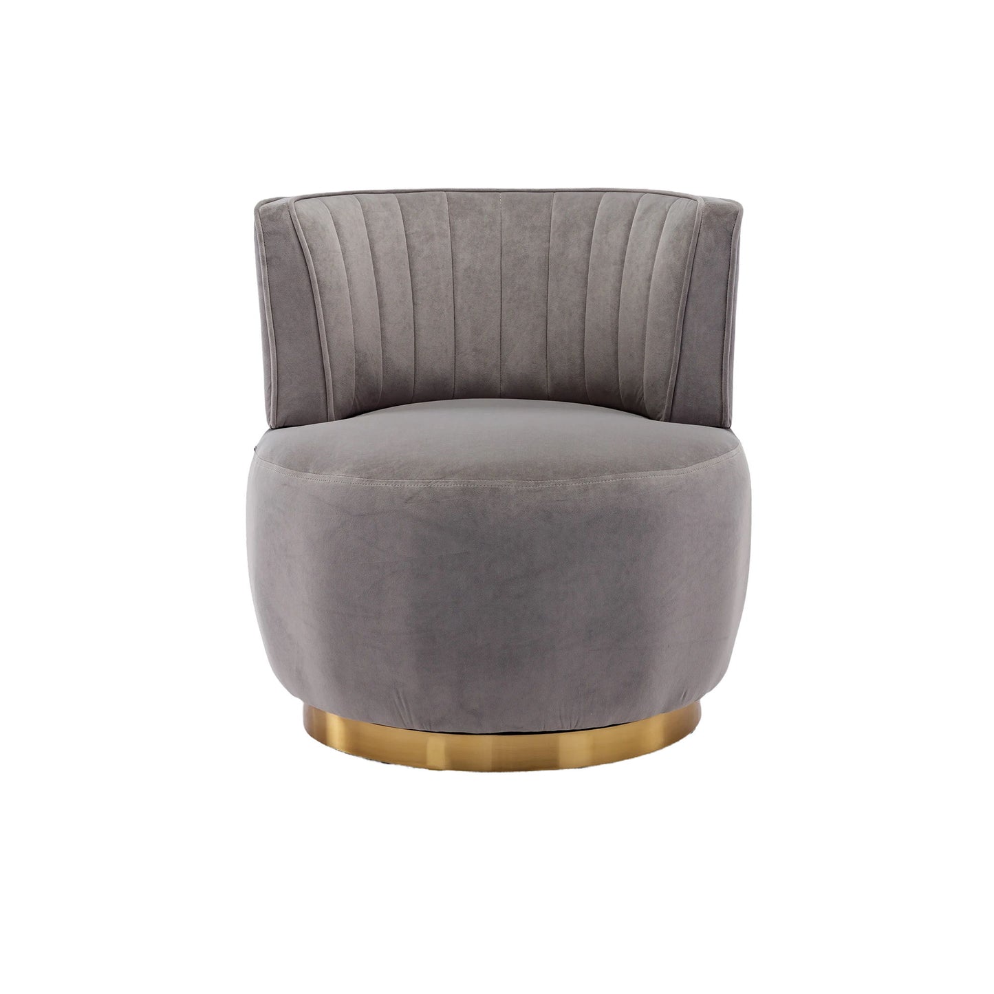 Swivel Barrel Chair, Round Armchairs With Fluffy, 360 Degree Swivel - Gray