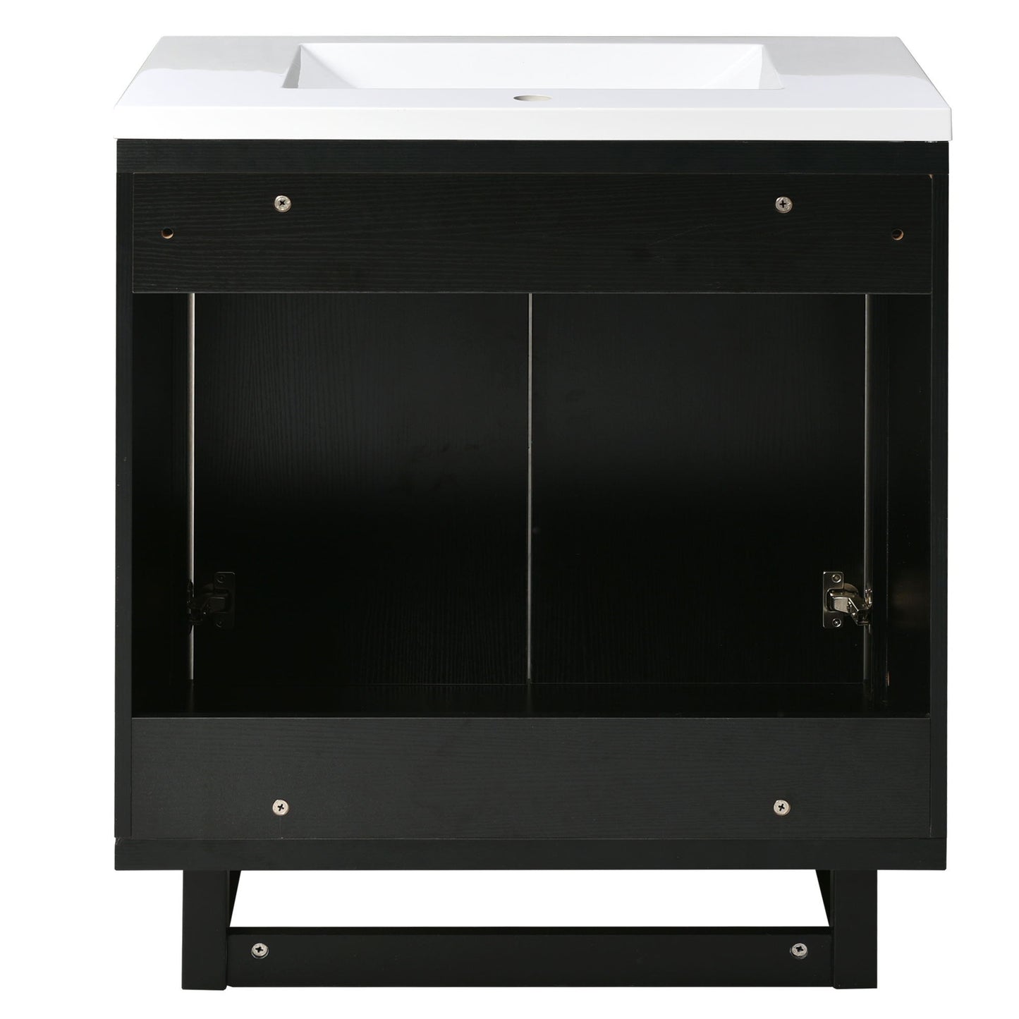 Bathroom Vanity Set With Sink, Combo Cabinet, Bathroom Storage Cabinet, Solid Wood Frame - Black