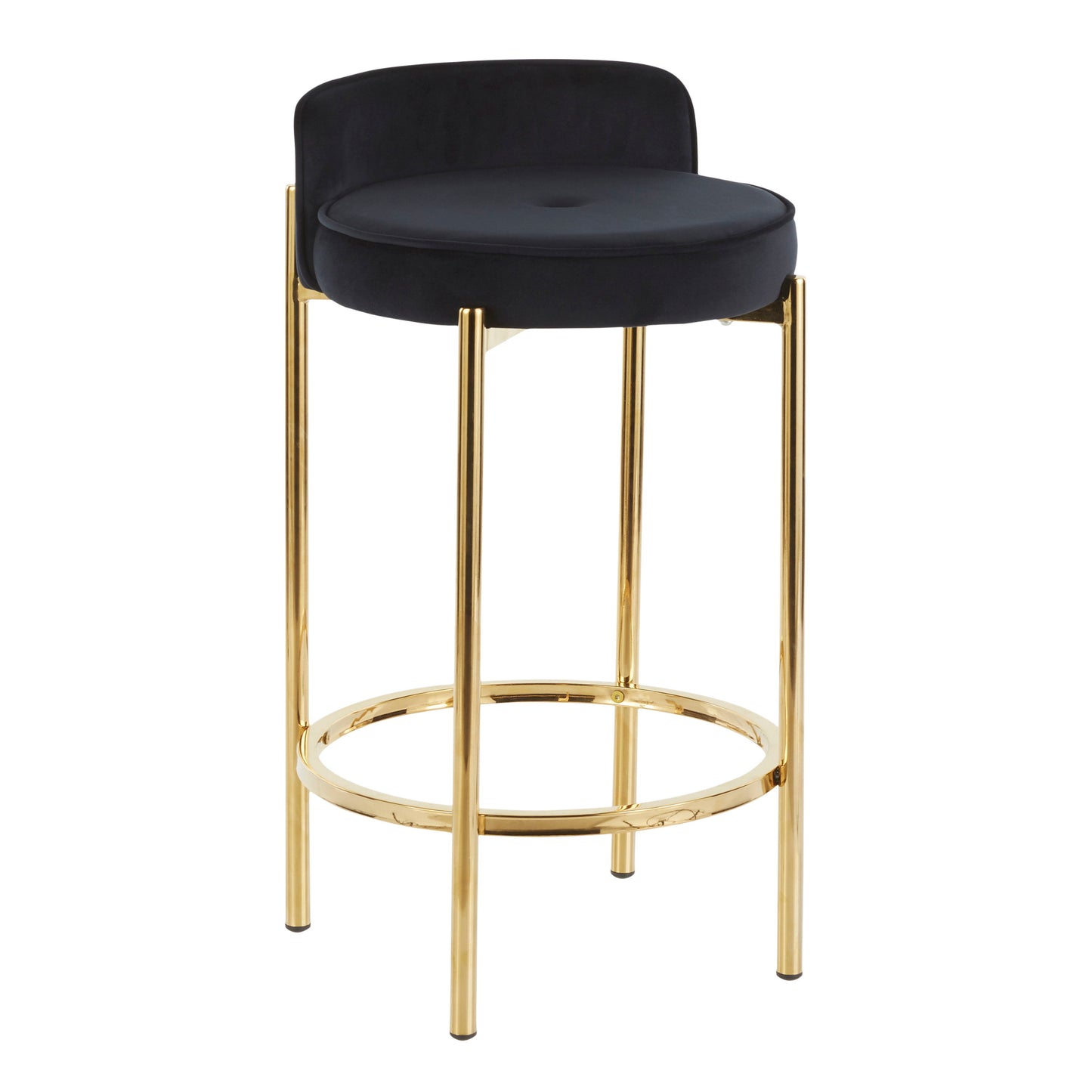Chloe - Contemporary Counter Stool (Set of 2) - Gold / Black