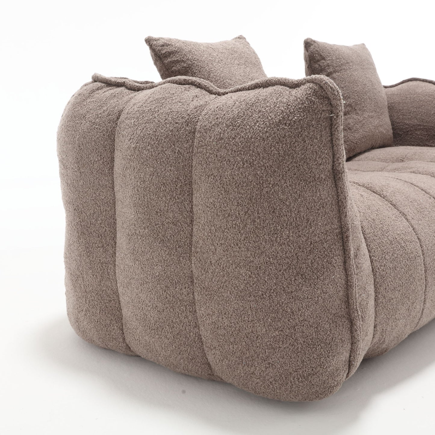 Soft Beanbag Chair With High Resilience Foam Core For Two People - Brown