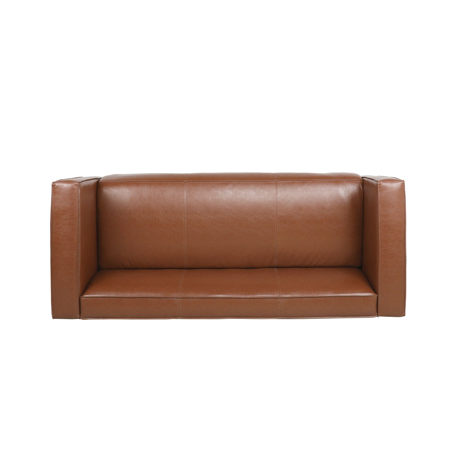 Contemporary 3 Seater Sofa With Tuxedo Design - Light Brown