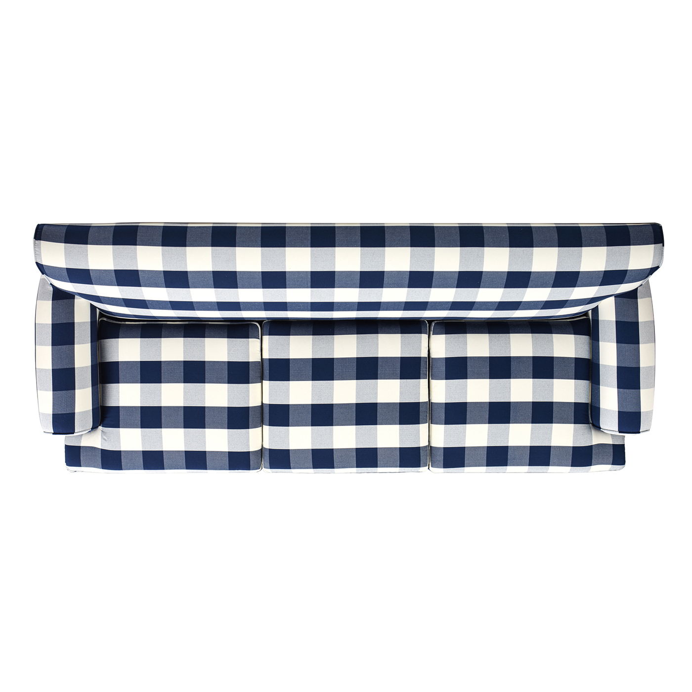 Alana Lawson - Three Cushion Tightback Sofa - Blue Lattice