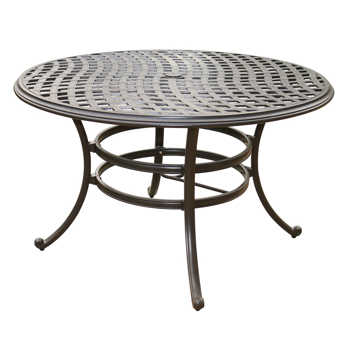 Aluminum 5 Piece Round Dining Set With 4 Swivel Rockers - Light Blue