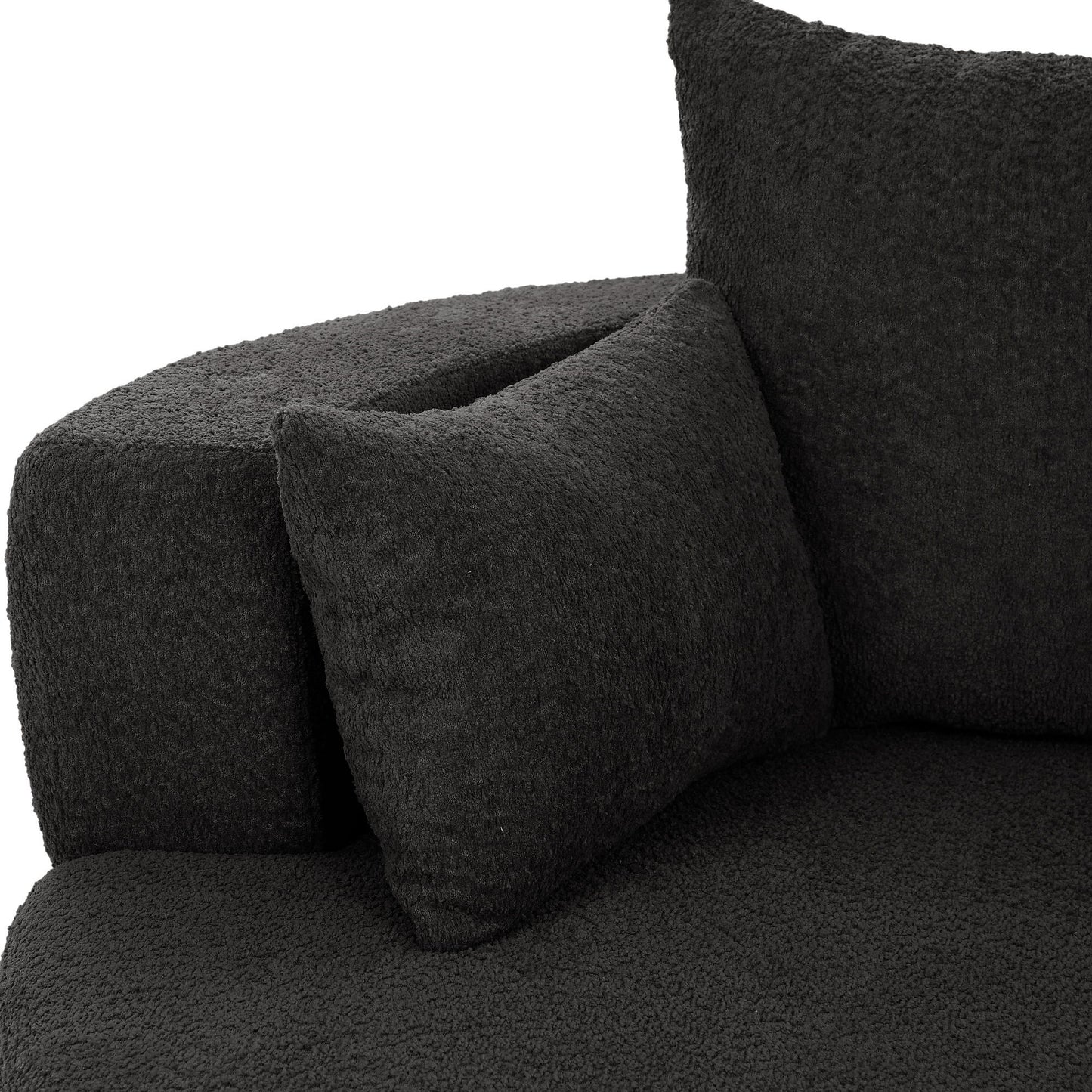 360 Degree Swivel Accent Barrel Chair With Removable Pillows - Black