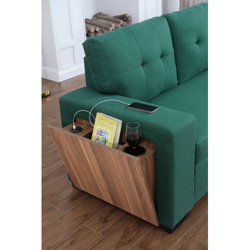 3 Piece Upholstered Sectional - Green