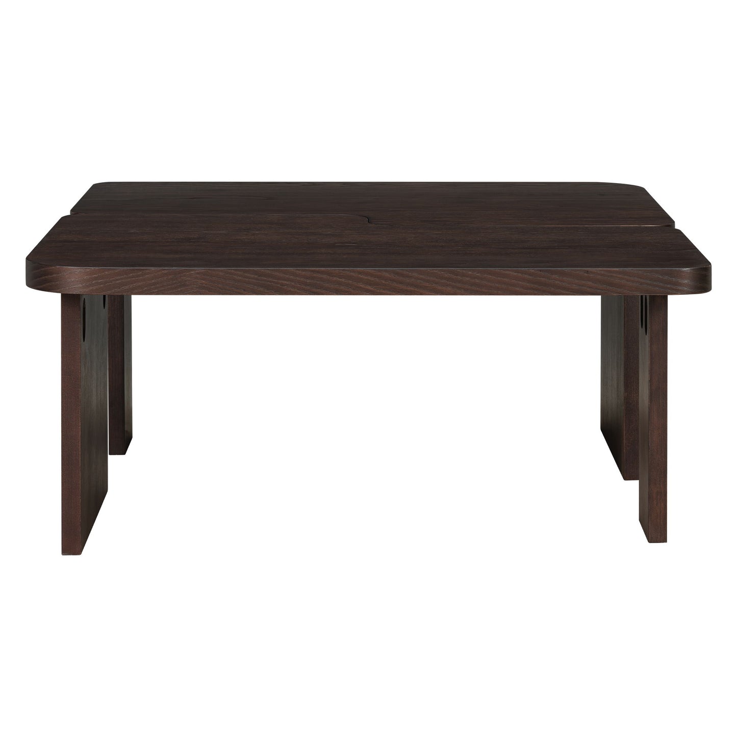 Modern Minimalist Coffee Table Set, Rectangle Coffee Table With Splicing Design, Multifunctional Combination Table For Living Room - Espresso