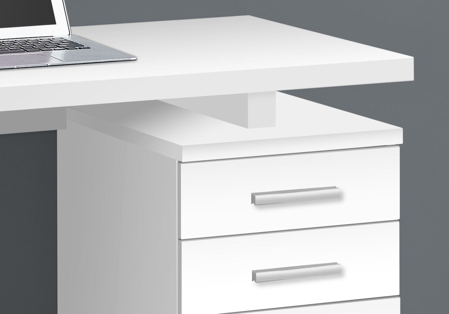 Computer Desk For Home Office, Laptop, Left, Right Set - Up, Storage Drawers, Contemporary And Modern - White