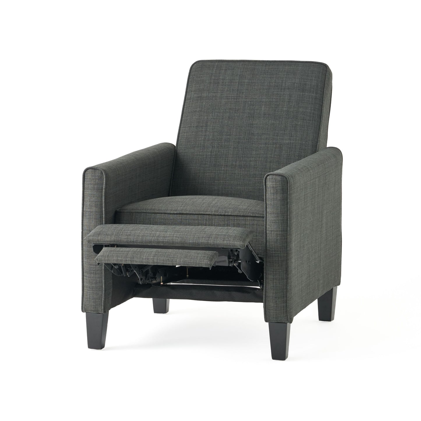 Linen Push Back Chair For Elegant Home - Dark Gray