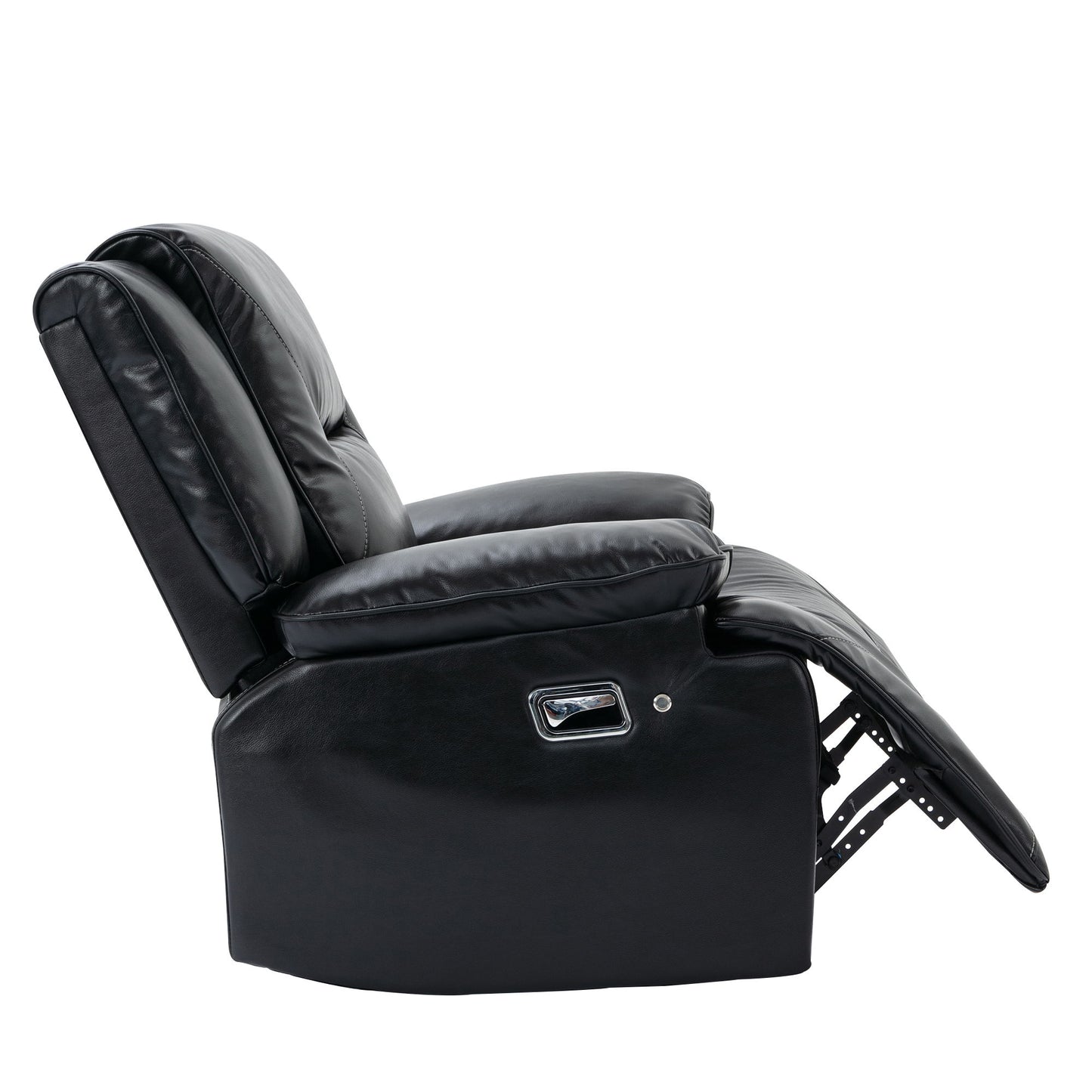 360ÔøΩÔøΩ Swivel And Rocking Home Theater Recliner Manual Recliner Chair With A Led Light Strip For Living Room - Black
