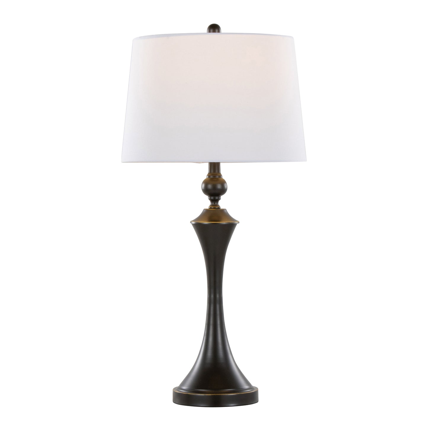 Flint - Contemporary Table Lamp Built In USB Port (Set of 2) - Oil Rubbed Bronze - White