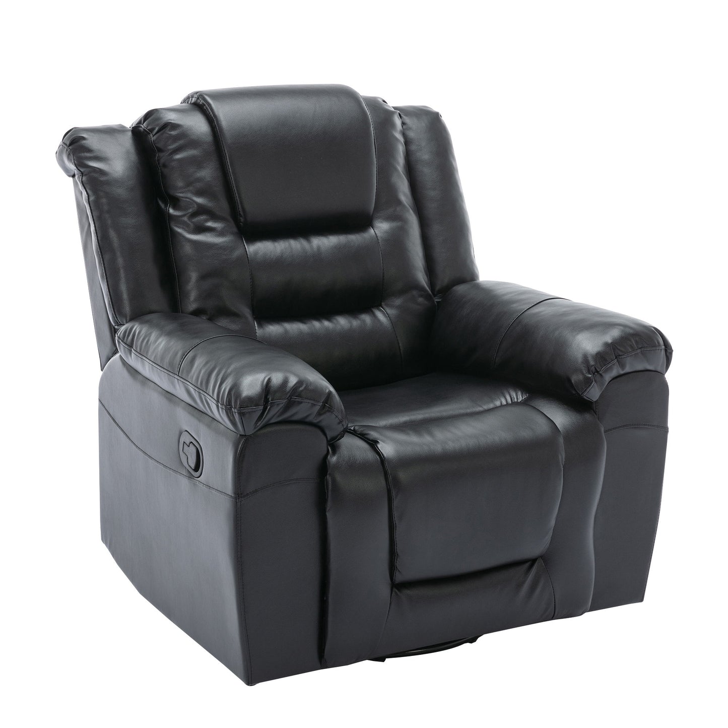 360ÔøΩÔøΩ swivel And Rocking Home Theater Recliner Manual Recliner Chair With Wide Armrest For Living Room - Black