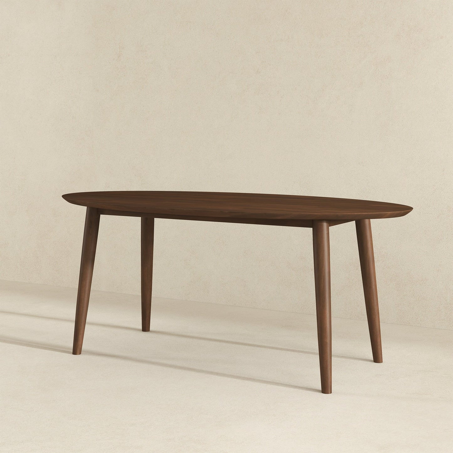 Ada - Mid-Century Modern Style Oval Dining Table - Brown