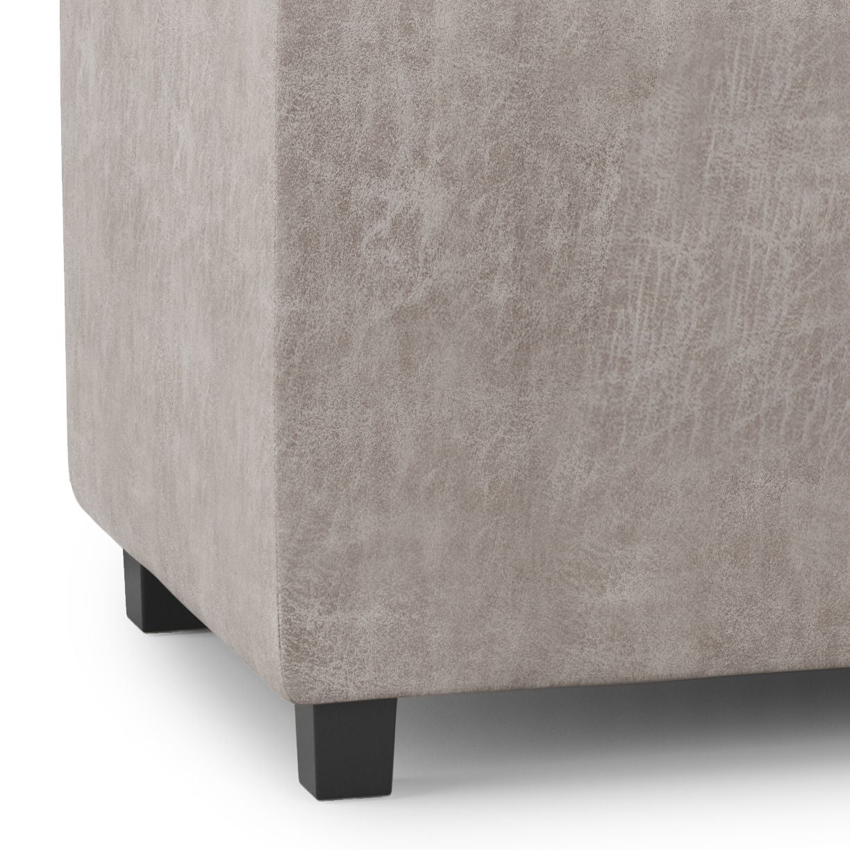Avalon - Storage Ottoman - Distressed Gray Taupe