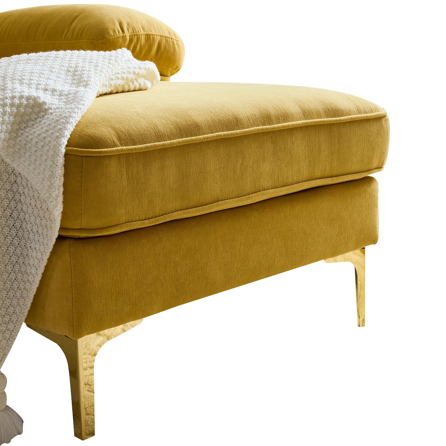 Modern L Shaped Sectional Sofa For Living Room Or Bedroom - Yellow