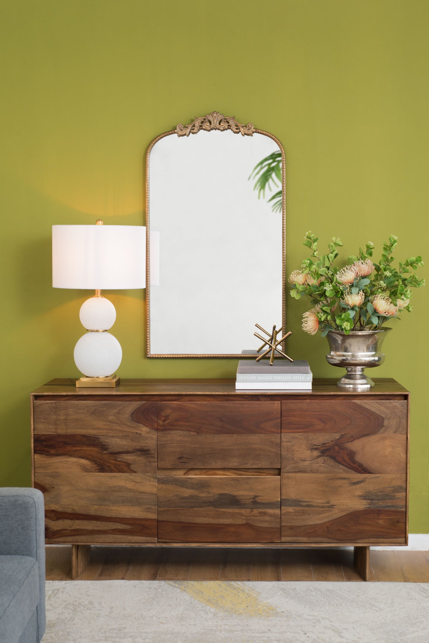 Arch Mirror, Baroque Inspired Wall Decor For Bathroom, Bedroom, Living Room - Gold