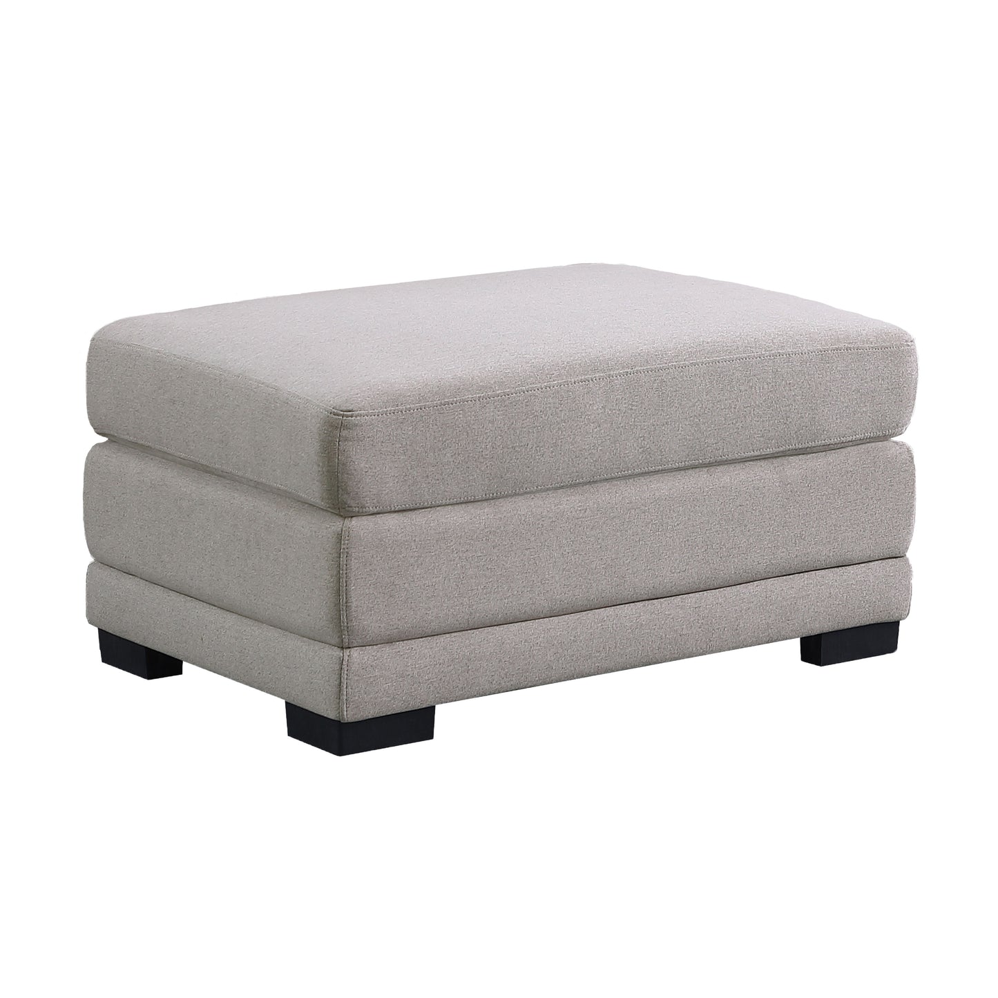 Kristin - Linen Fabric Reversible Sectional Sofa With 2 Ottomans - Light Gray