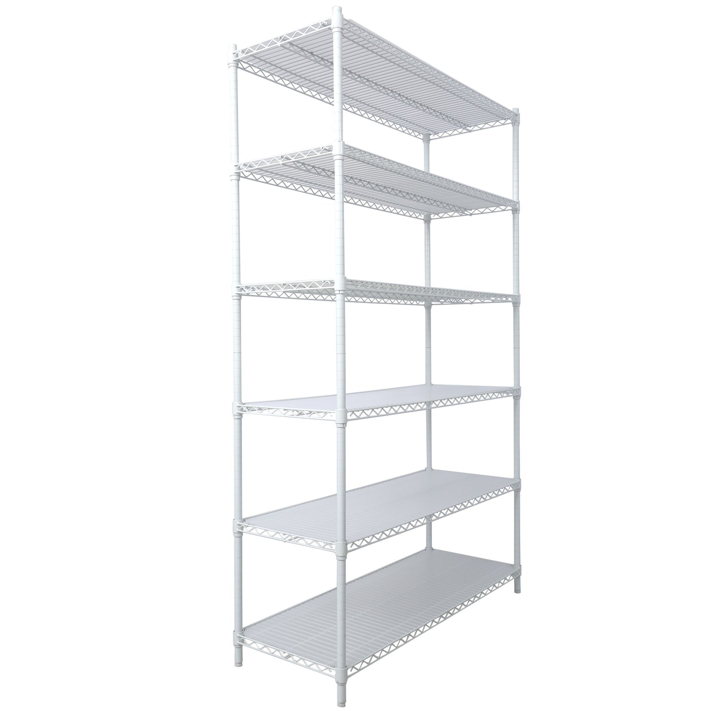 20" 6 Tier 6000Lbs Capacity Nsf Metal Shelf Wire Shelving Unit, Heavy Duty Adjustable Storage Rack With Wheels & Shelf Liners For Commercial Grade Utility Steel Storage Rack - White