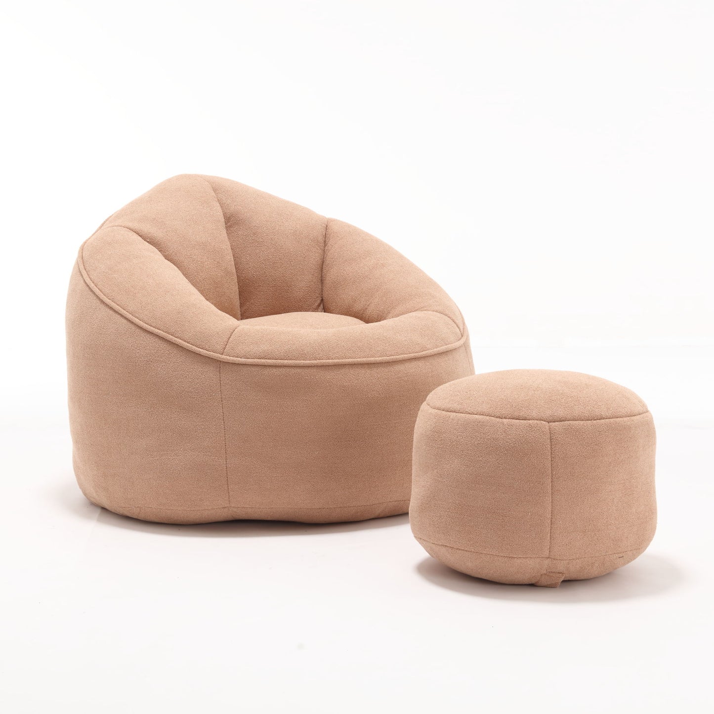Bedding Bean Bag Sofa Chair High Pressure Foam Bean Bag Chair Adult Material With Padded Foam Padding Compressed Bean Bag With Footrest - Tan