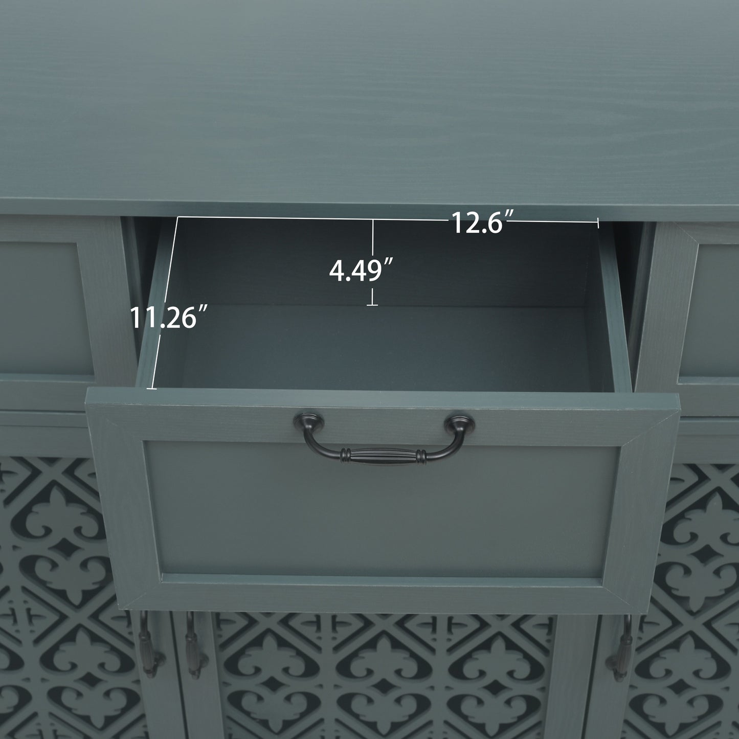 3 Door 3 Drawer Cabinet, American Furniture, Suitable For Bedroom, Living Room, Study - Dark Green