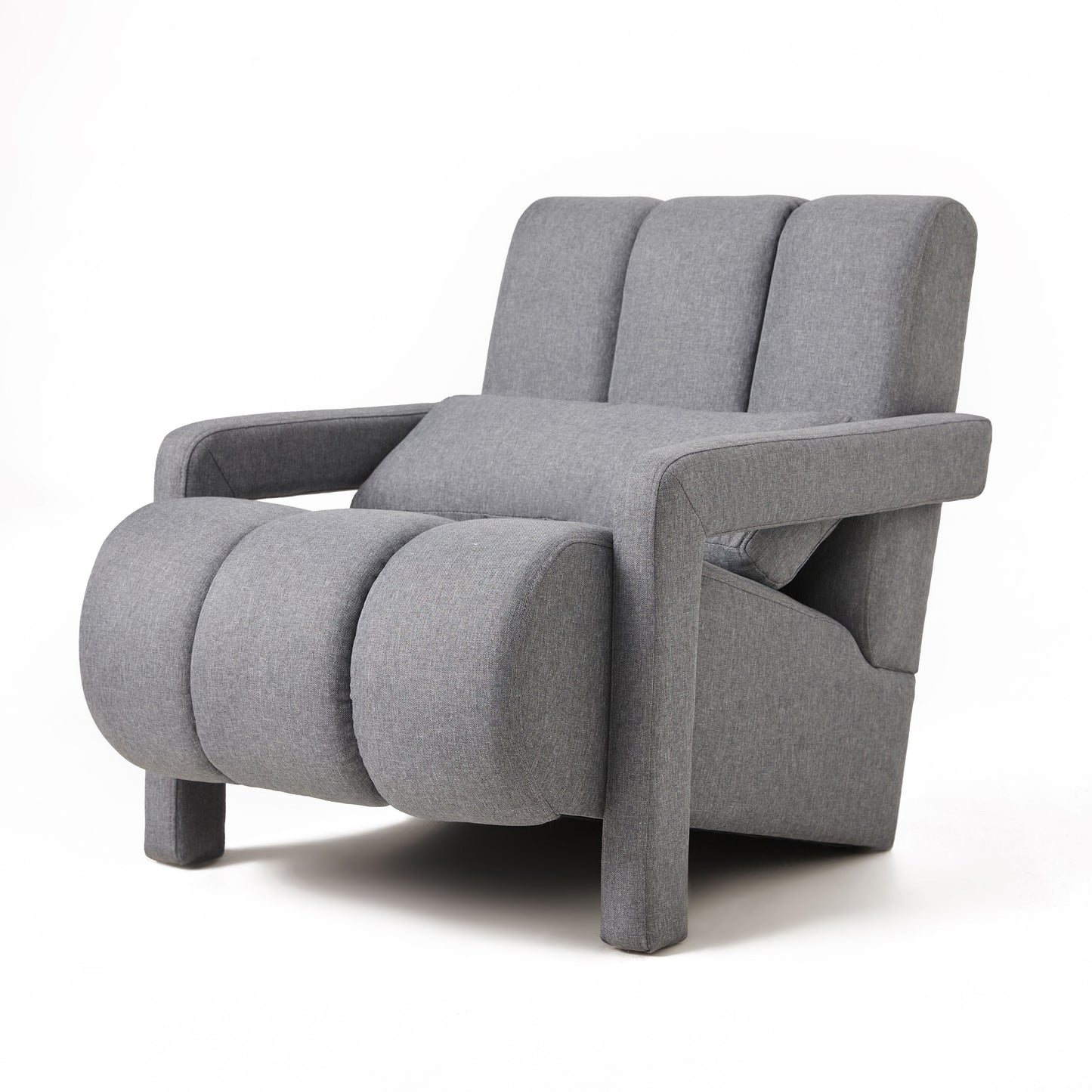 Modern Upholstered Accent Chair, Comfortable Linen Fabric With A Pillow For Living Room.Linen - Dark Gray