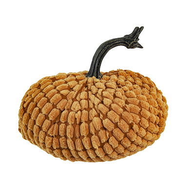Chenille Weighted Pumpkin Ornament Decor For Holiday Harvest Festival Fall Festival & Thanksgiving (Set of 2) - Orange