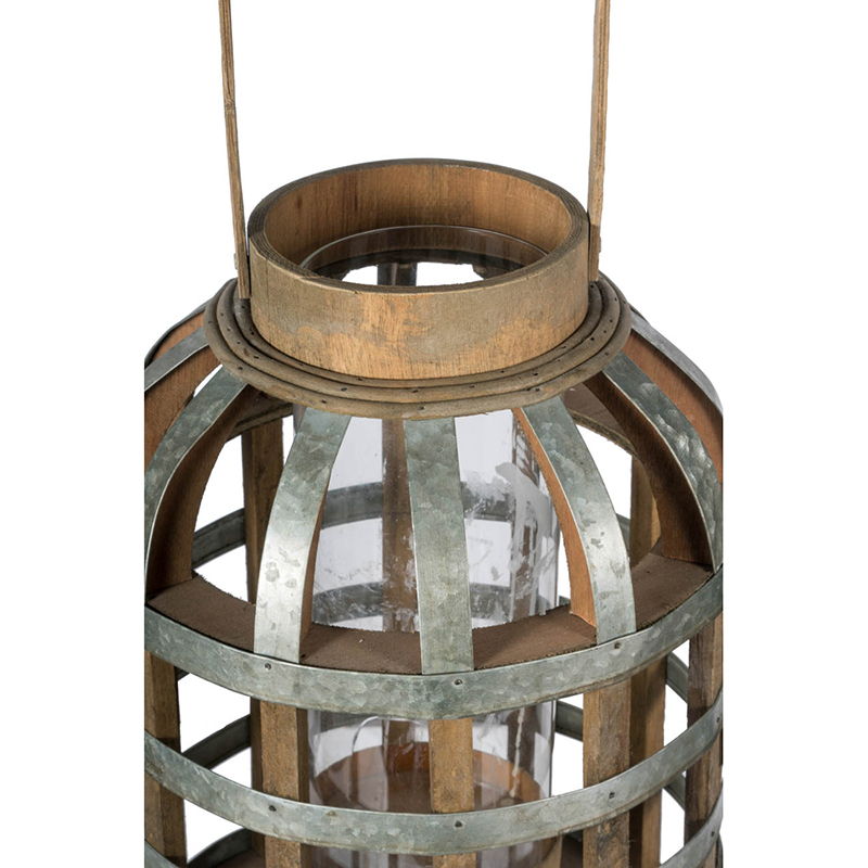 Decorative Lantern With Handle, Wooden Lantern For Indoor Outdoor, Home Garden Wedding - Silver