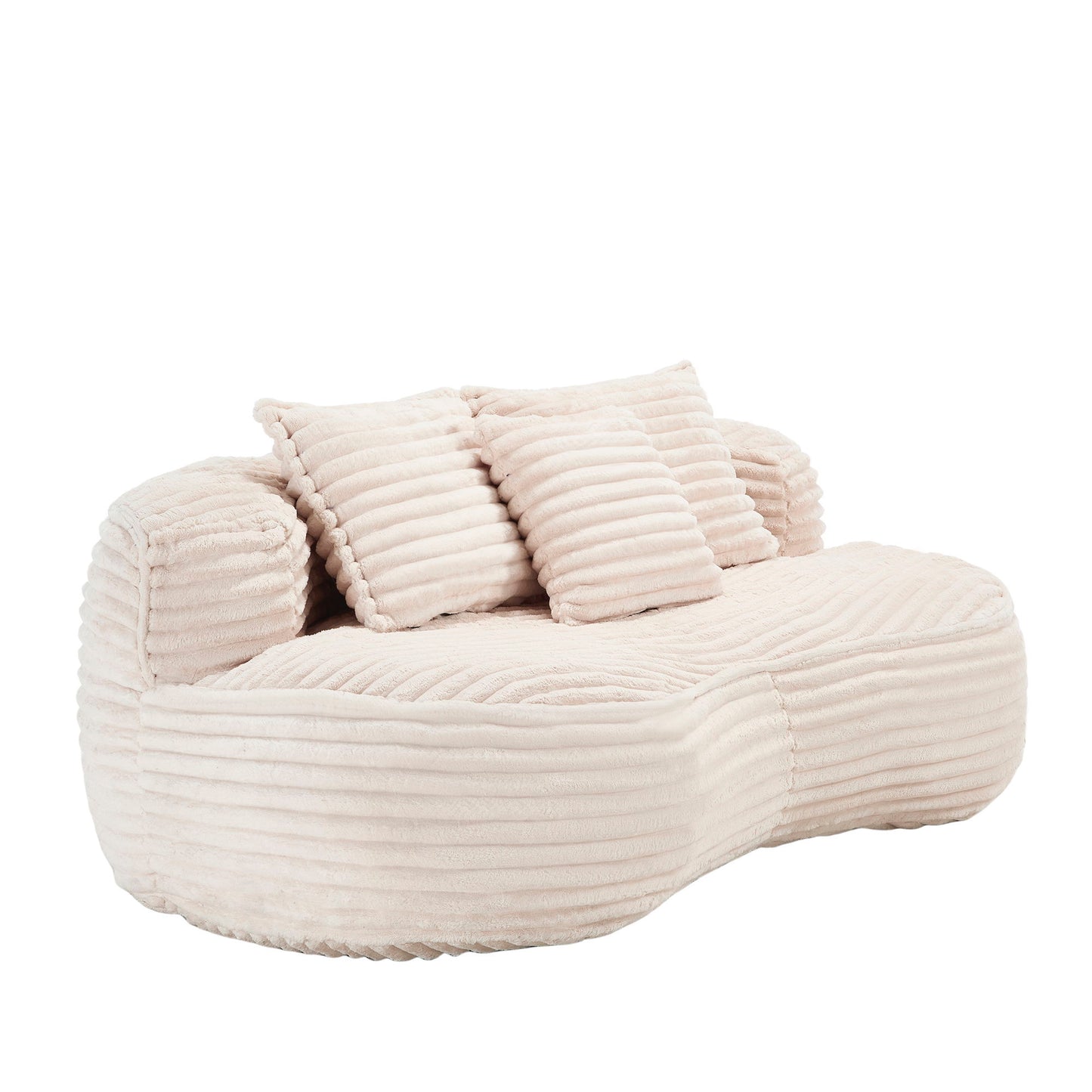Bean Bag Sofa Lazy Sofa Comfort Lounger High Back Chair For Adults And Kids, Indoor & Outdoor - Beige