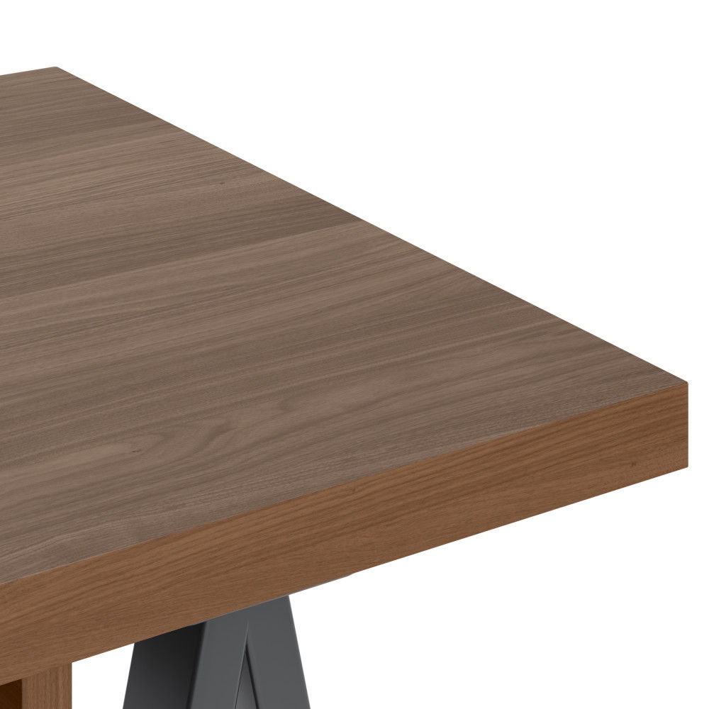 Sawhorse - Solid Walnut Veneer And Small Desk - Dark Brown