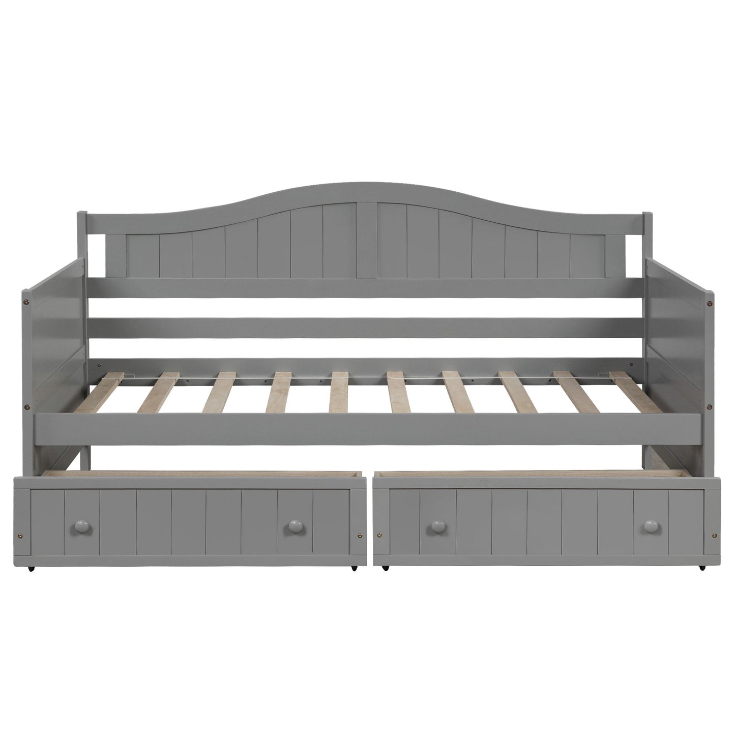 Twin Daybed With 2 Drawers, Sofa Bed For Bedroom Living Room, No Box Spring Needed - Gray