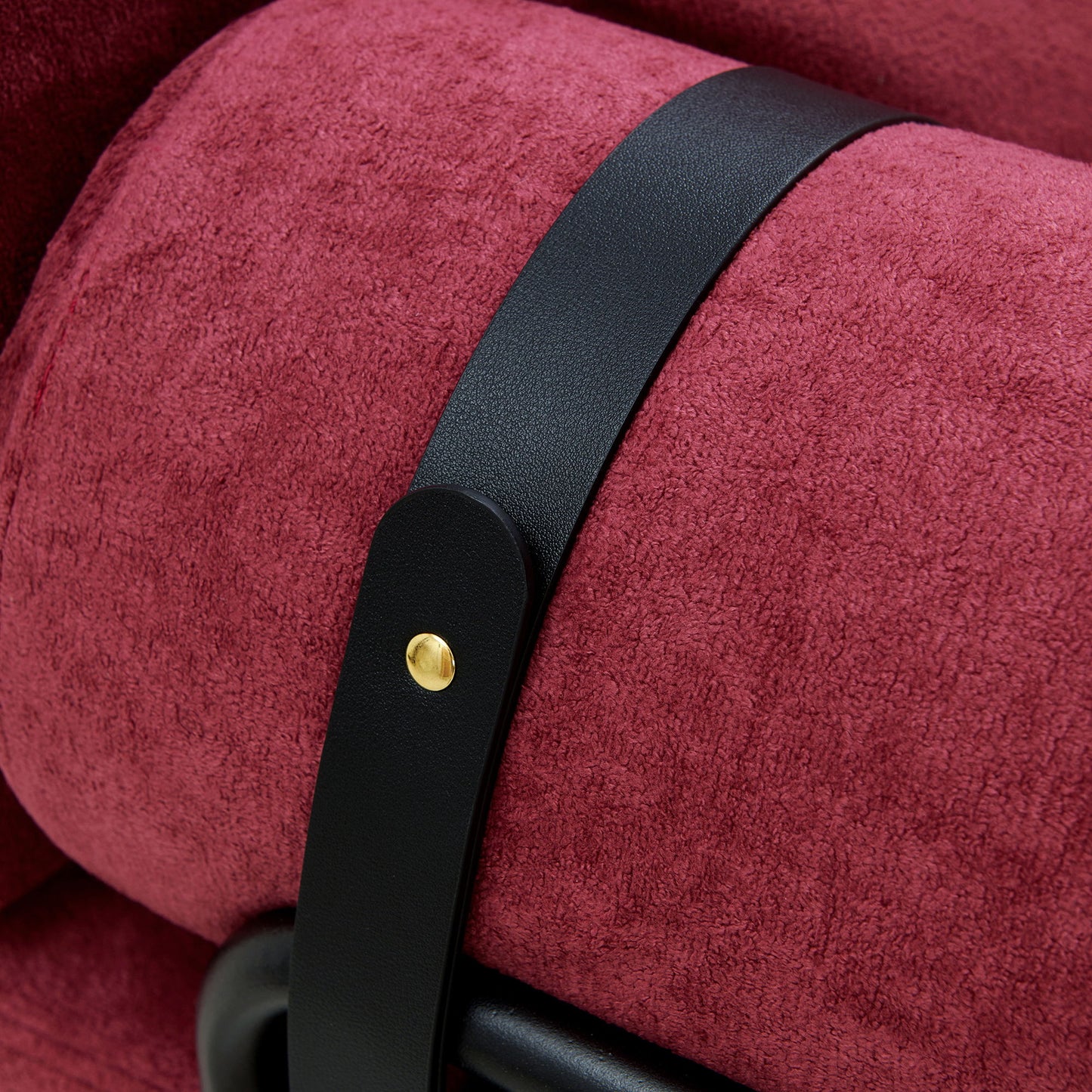 Modern Loveseat Sofa 59" Sofa Couch 2 Seater With USB Ports, Unique Cylindrical Armrests - Red