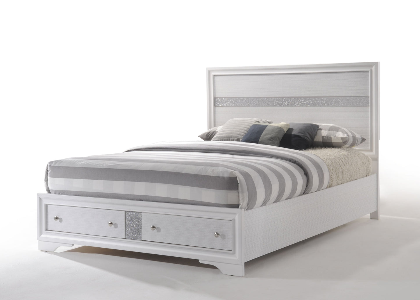 Naima - Queen Bed With Storage - White