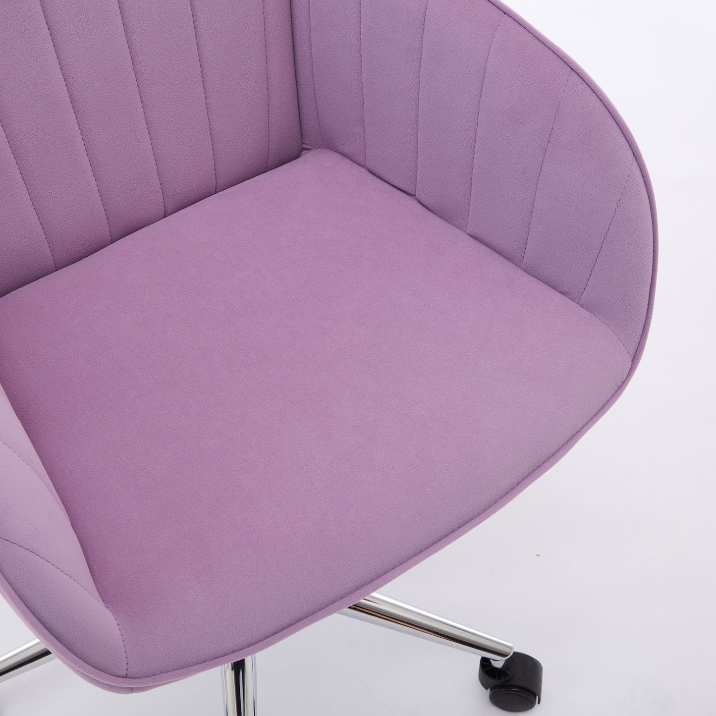 Ergonomic Swivel Office Chair, Comfortable Backrest Seat, Velvet, Adjustable For Home And Bedroom - Lilac