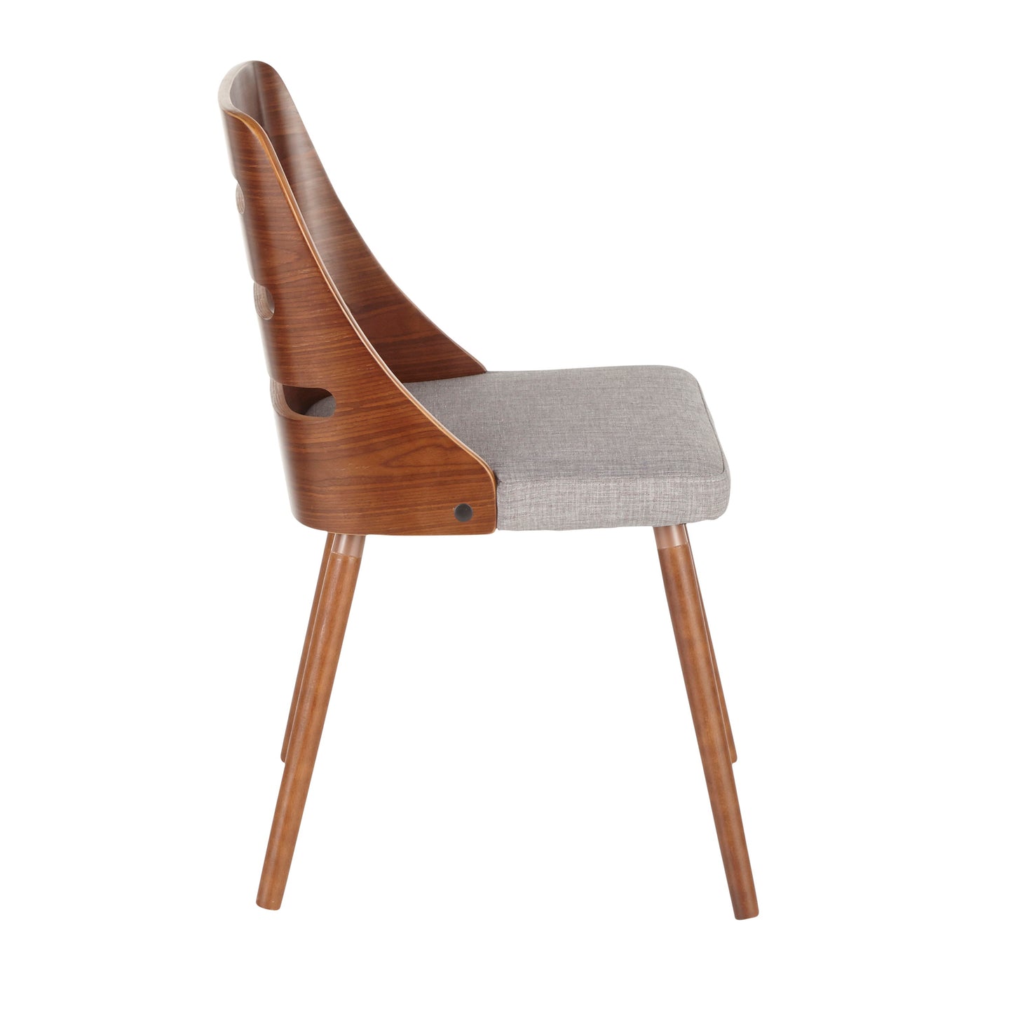 Trevi - Mid-Century Modern Dining / Chair - Walnut / Gray