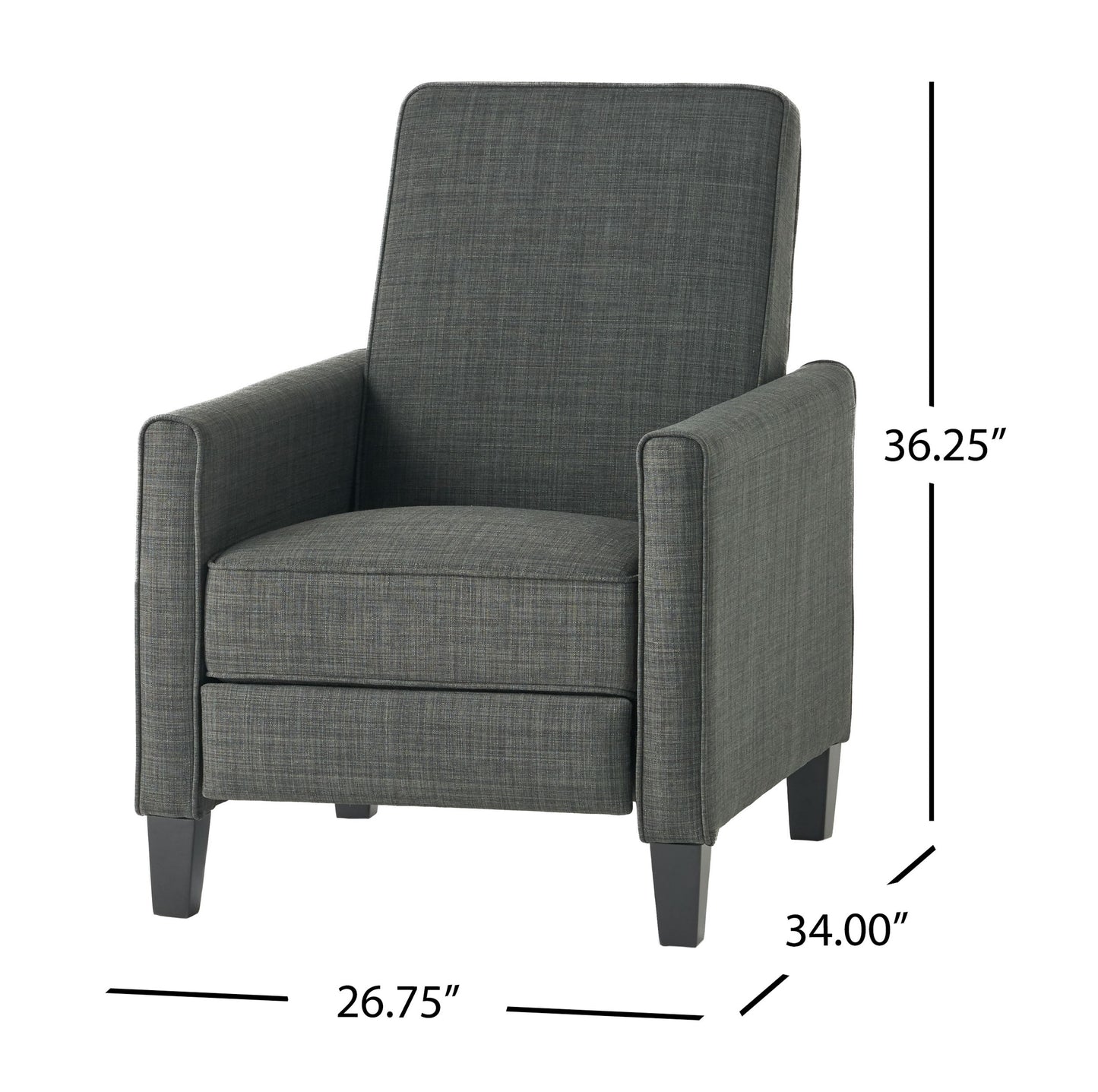 Linen Push Back Chair For Elegant Home - Dark Gray