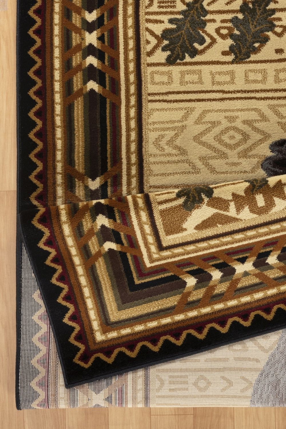 Nature's Nest - 7'10" X 10'3" Lodge Area Rug - Black