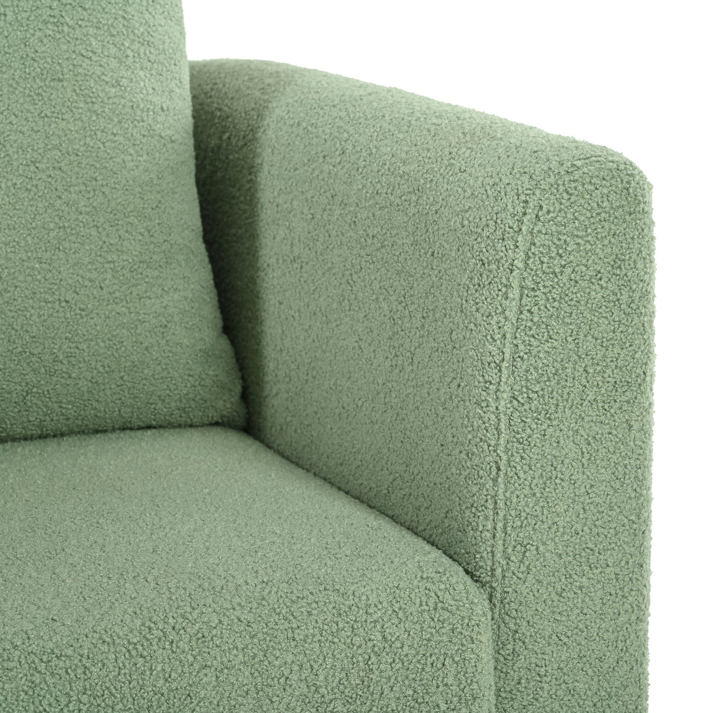 Modern Accent Chair, Upholstered Armchair For Living Room, Mid Century Fabric Lounge Chair With Pillow, Comfortable Reading Chair With Wood Legs For Living Room, Reception Room - Light Green