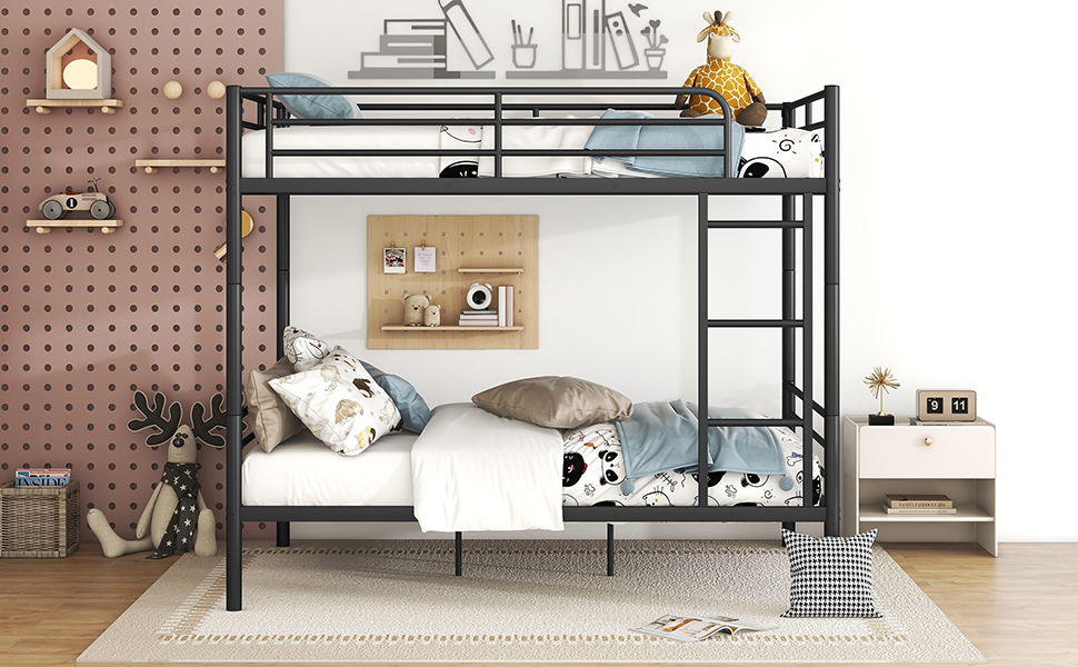 Full Over Full Metal Bunk Bed - Black