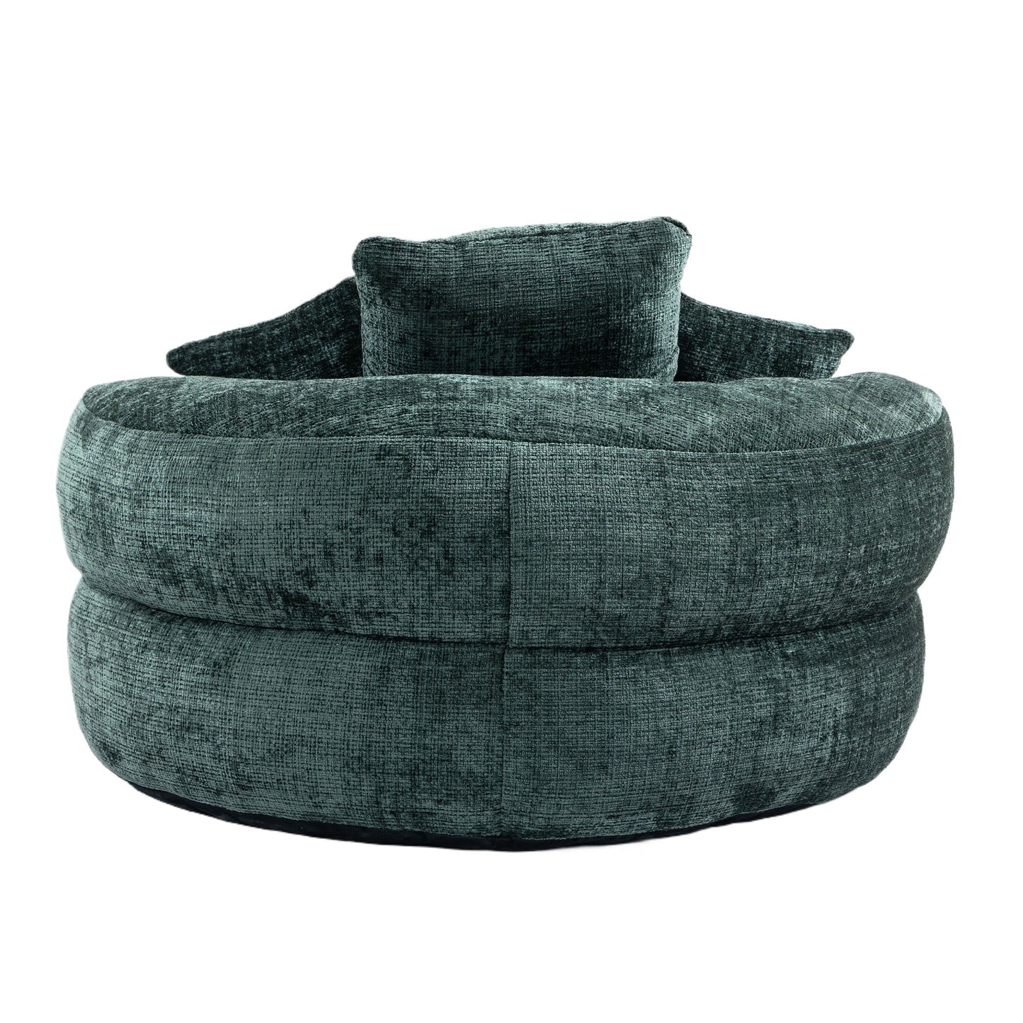 Chenille High Back Bean Bag Chair Couch With 3 Pillows, Indoor & Outdoor, Single Gaming Sofa For Bedroom - Emerald