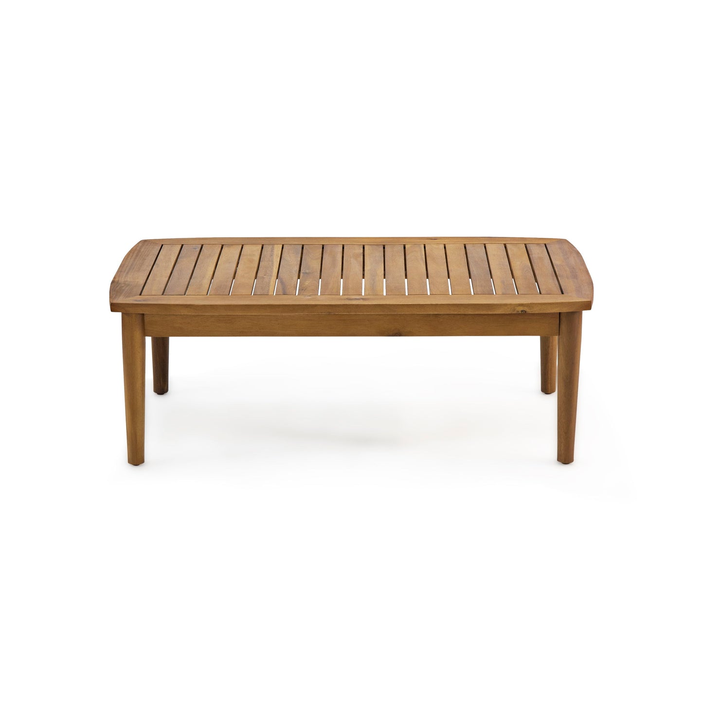 2 Piece Patio Set With Slatted Back Loveseat And Coffee Table - Teak