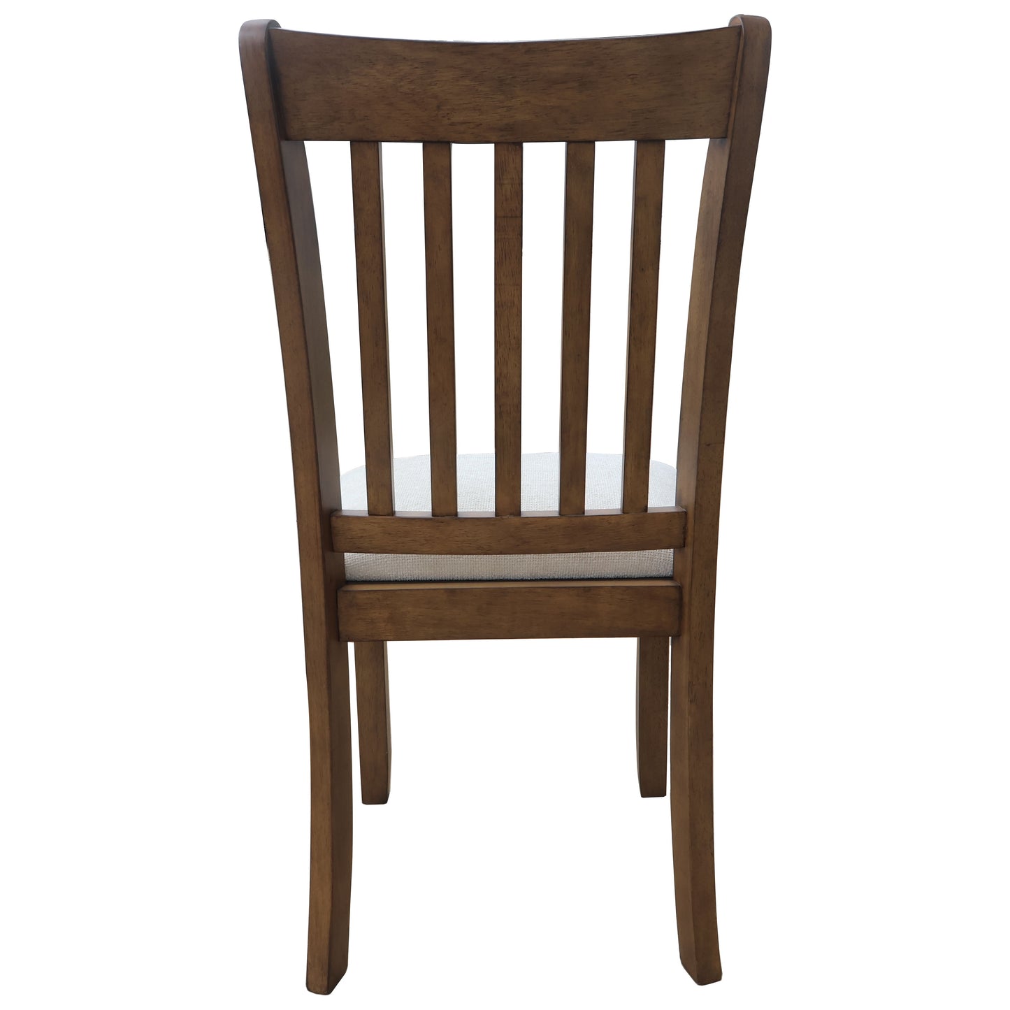 Modern Dining Chair (Set of 2) Wooden Back, Cushion Seats, Frame - Light Brown