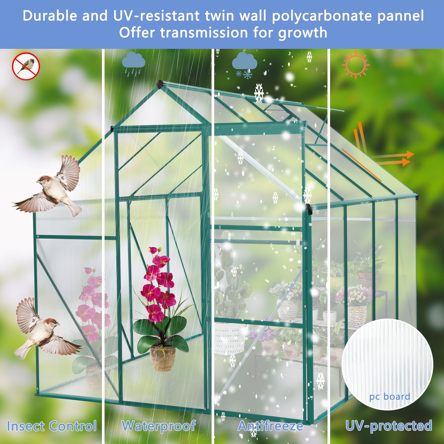 Outdoor Patio Greenhouse - Green