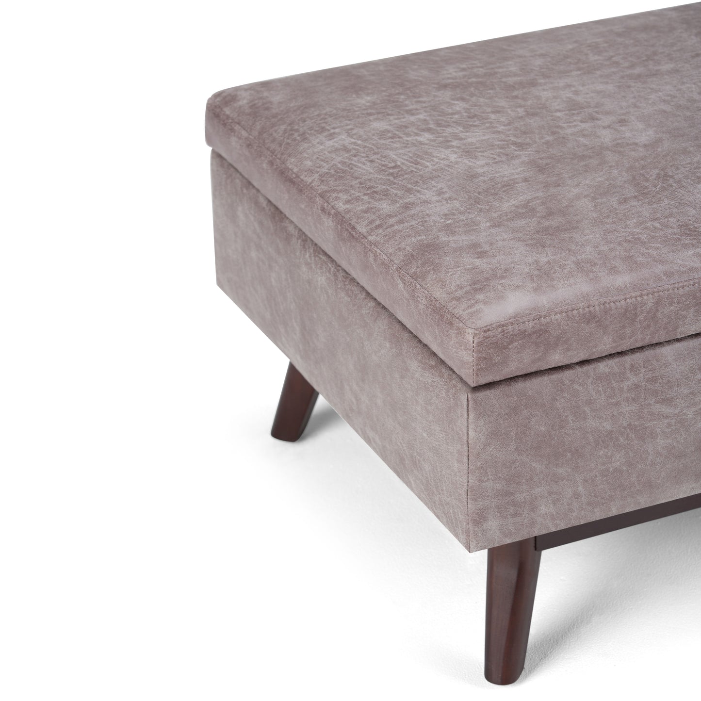 Owen - Coffee Table Storage Ottoman - Distressed Gray Taupe