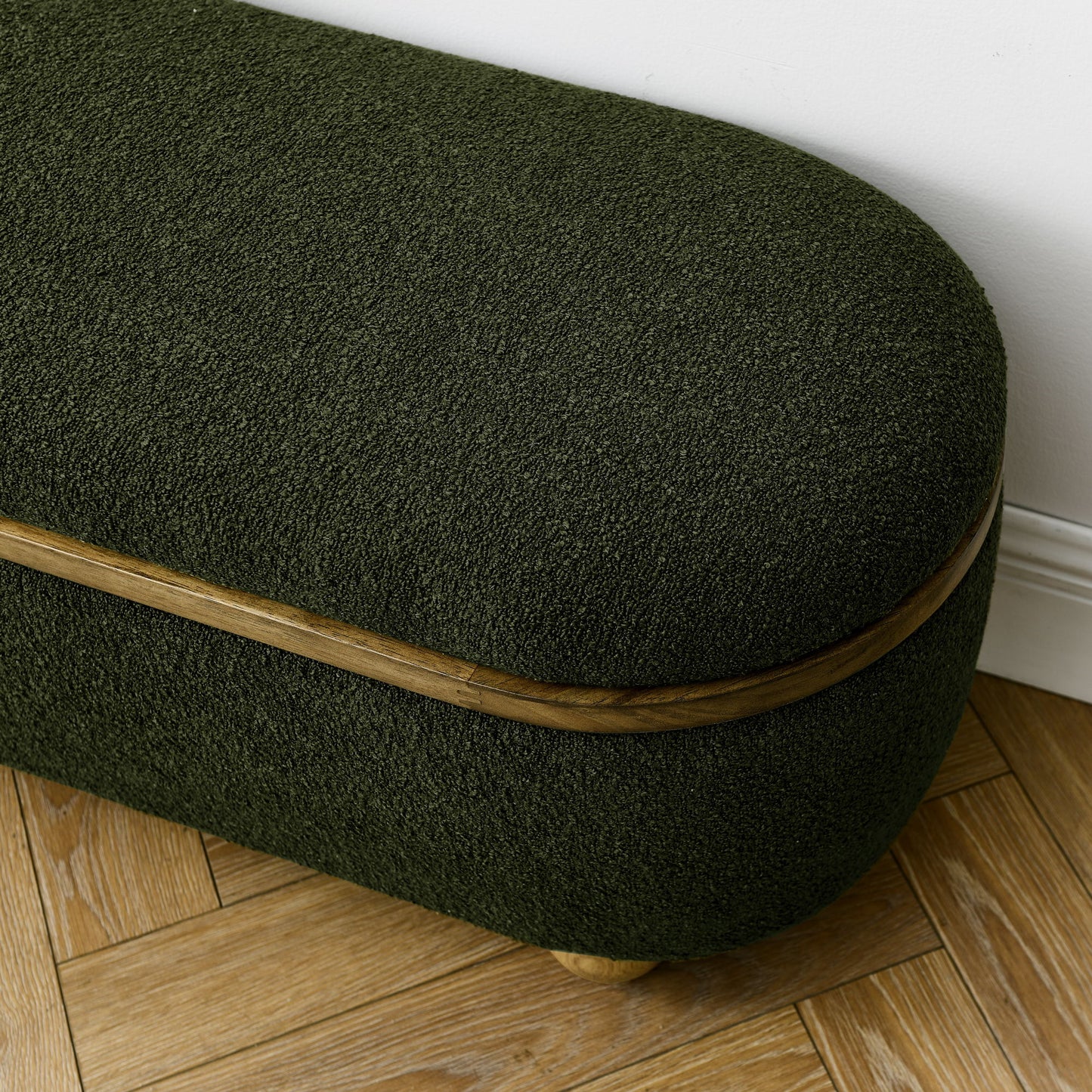 Modern Storage Ottoman Bench Upholstered Seating With Storage - Dark Green