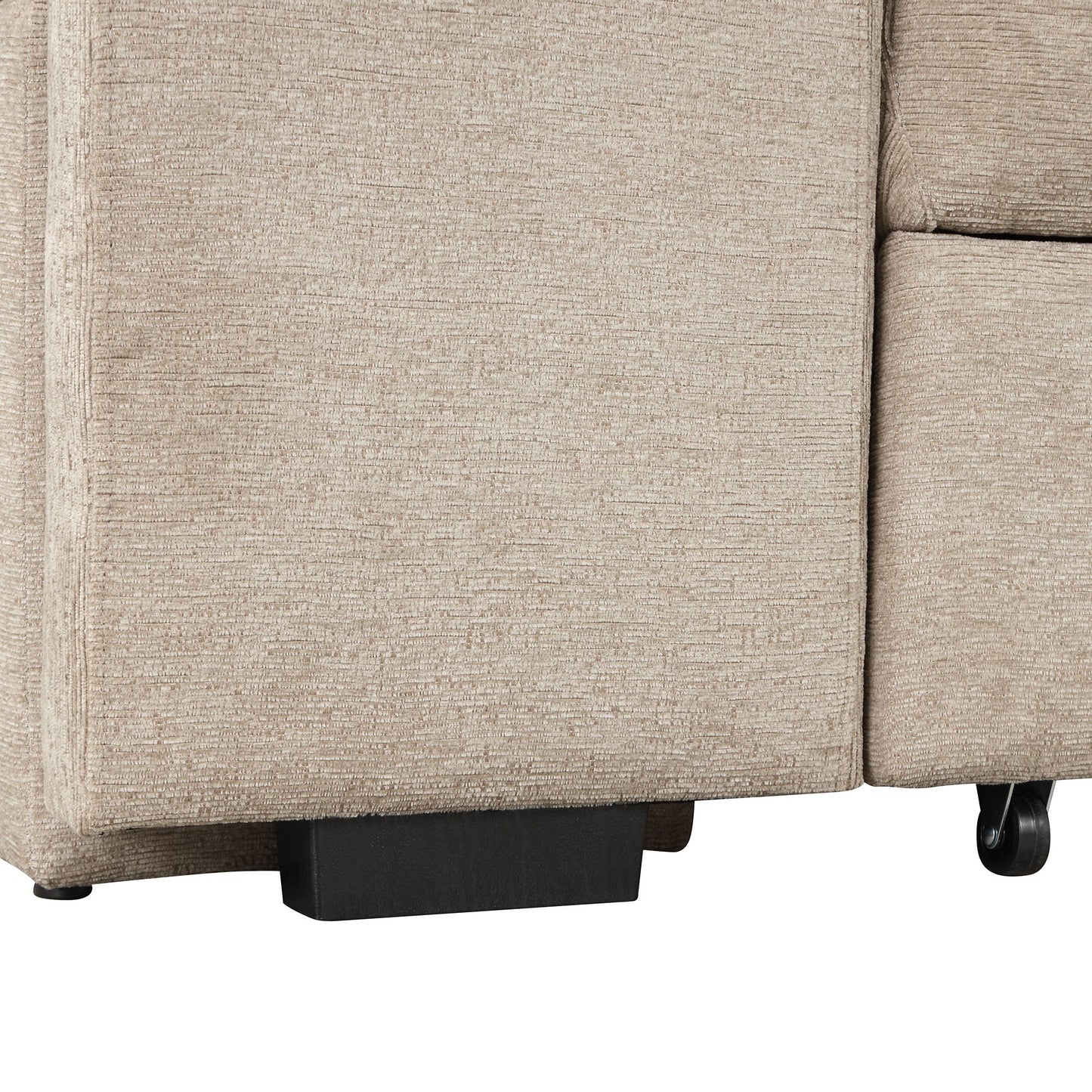 Modern L-Shape 3 Seat Reversible Sectional Couch, Pull Out Sleeper Sofa With Storage Chaise And 2 Stools For Living Room Furniture Set - Cream