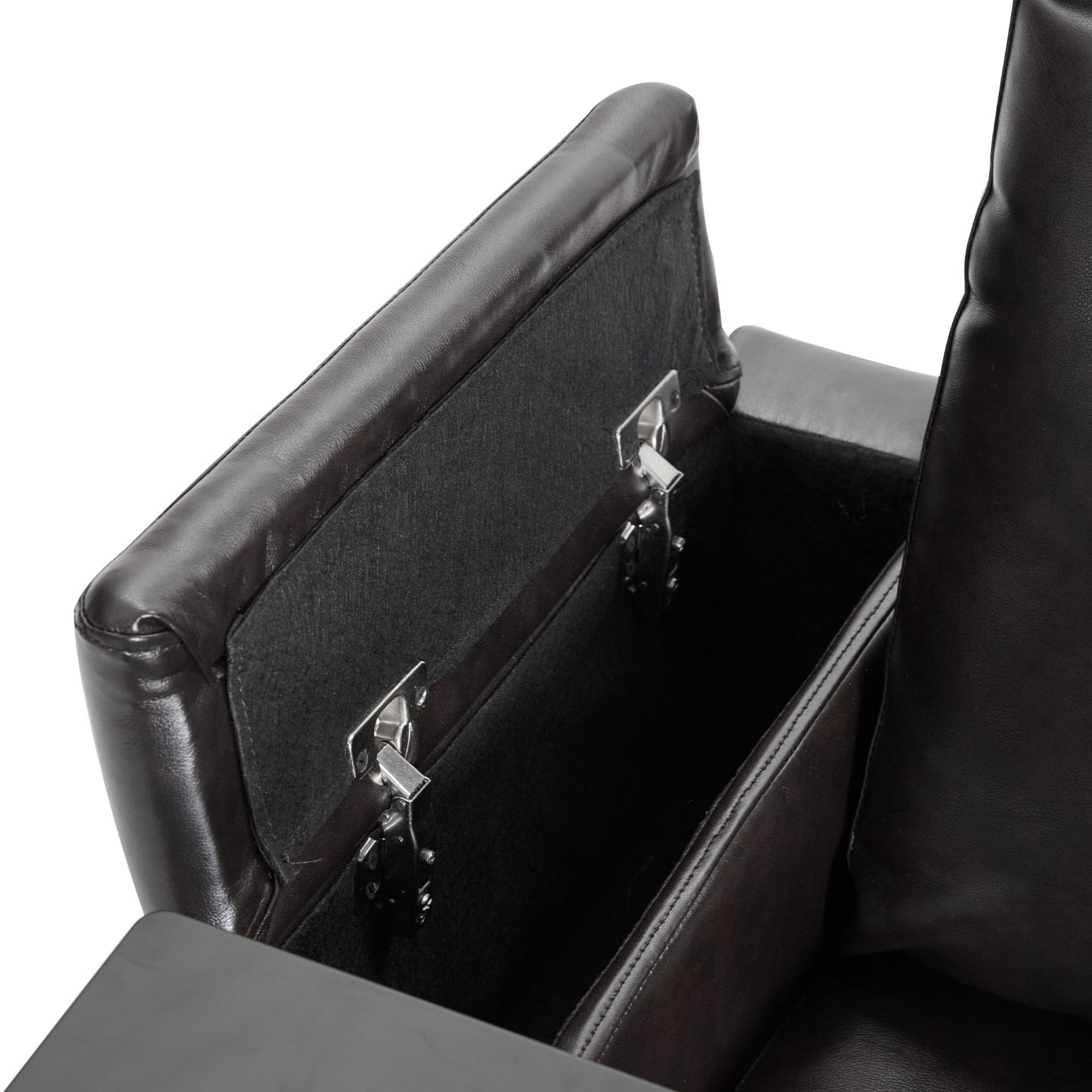Power Motion Recliner With USB Charging Port And Hidden Arm Storage 2 Convenient Cup Holders Design And 360 Degree Swivel Tray Table - Black