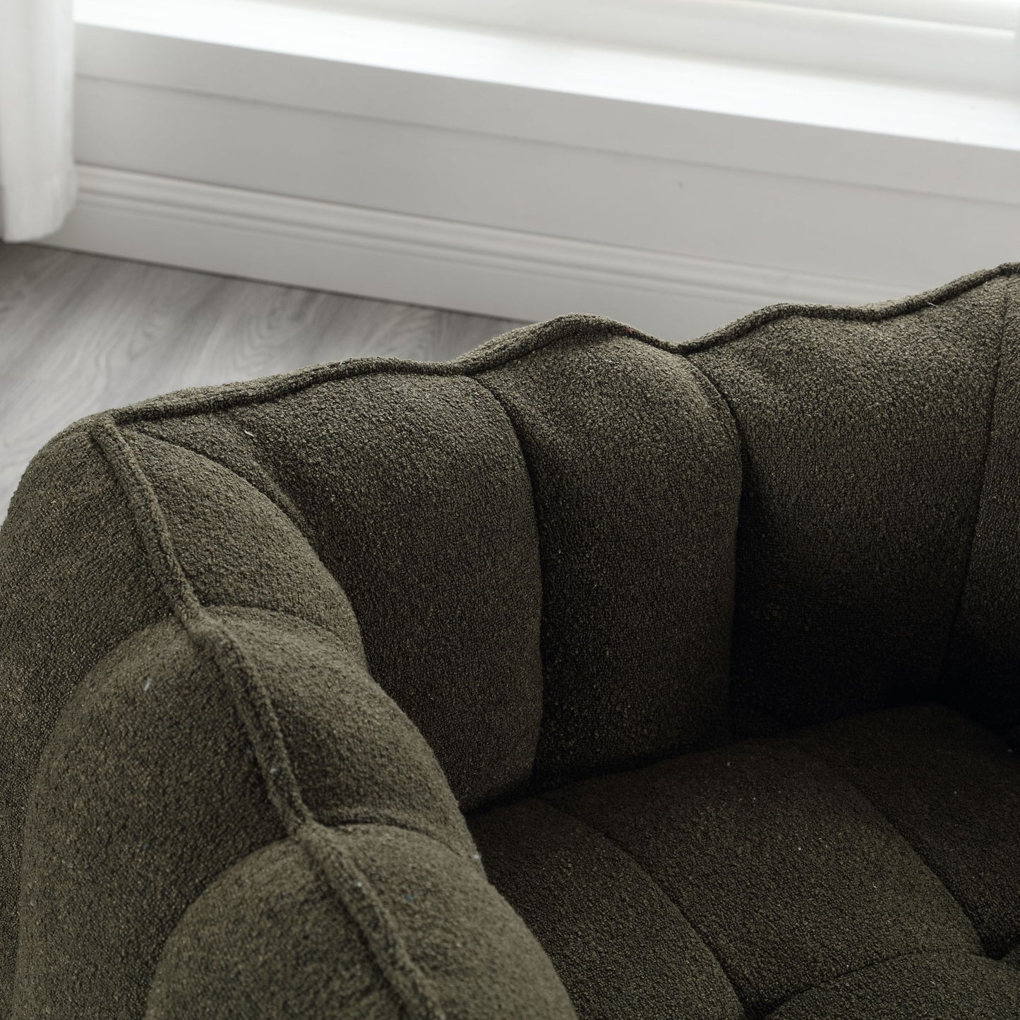 Soft Bean Bag Chair With High Resilient Foam (Chips) - Olive Green